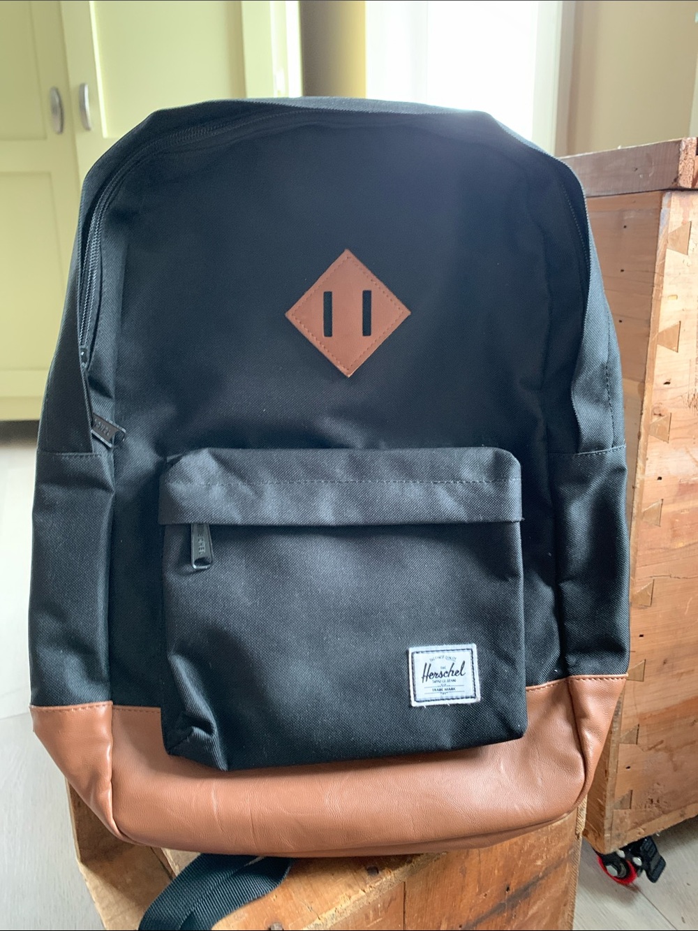 Herschel Supply Company Black Backpack with Brown Accents